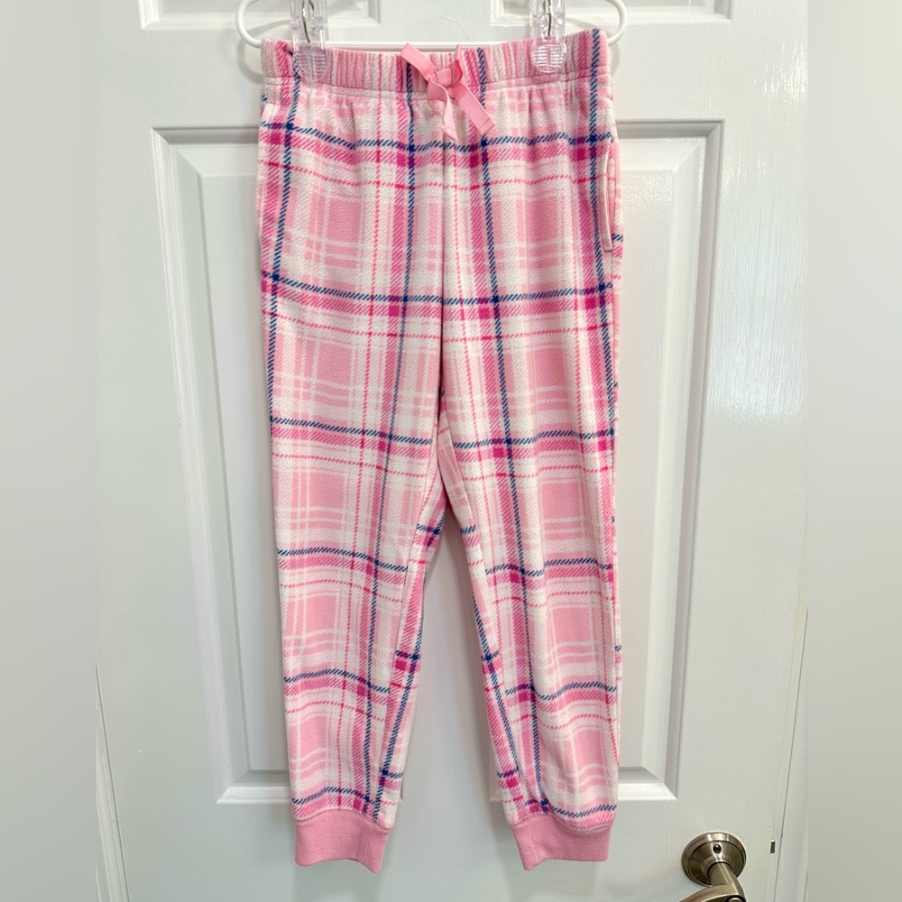 Old Navy Pink Plaid Pajama Bottoms Cozy Fleece